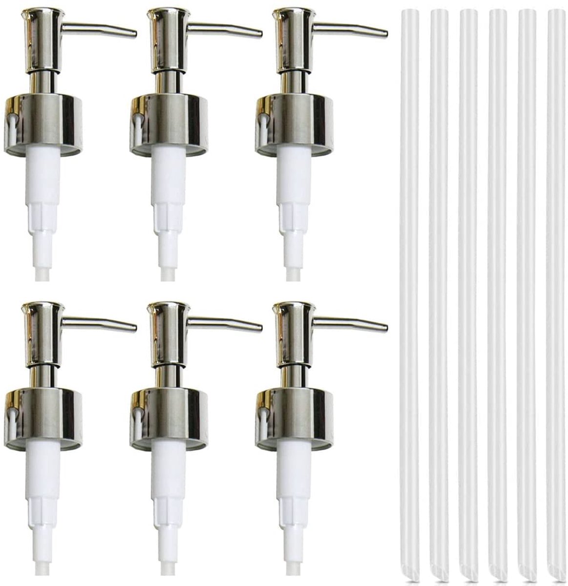 Zeepdispenser Pompjes Set - 6 Stuks - Vervangende Zeeppomp - Pompkop voor Zeepdispenser - Geschikt voor Vloeibare Zeep en Lotion - Keuken, Badkamer en Hotel