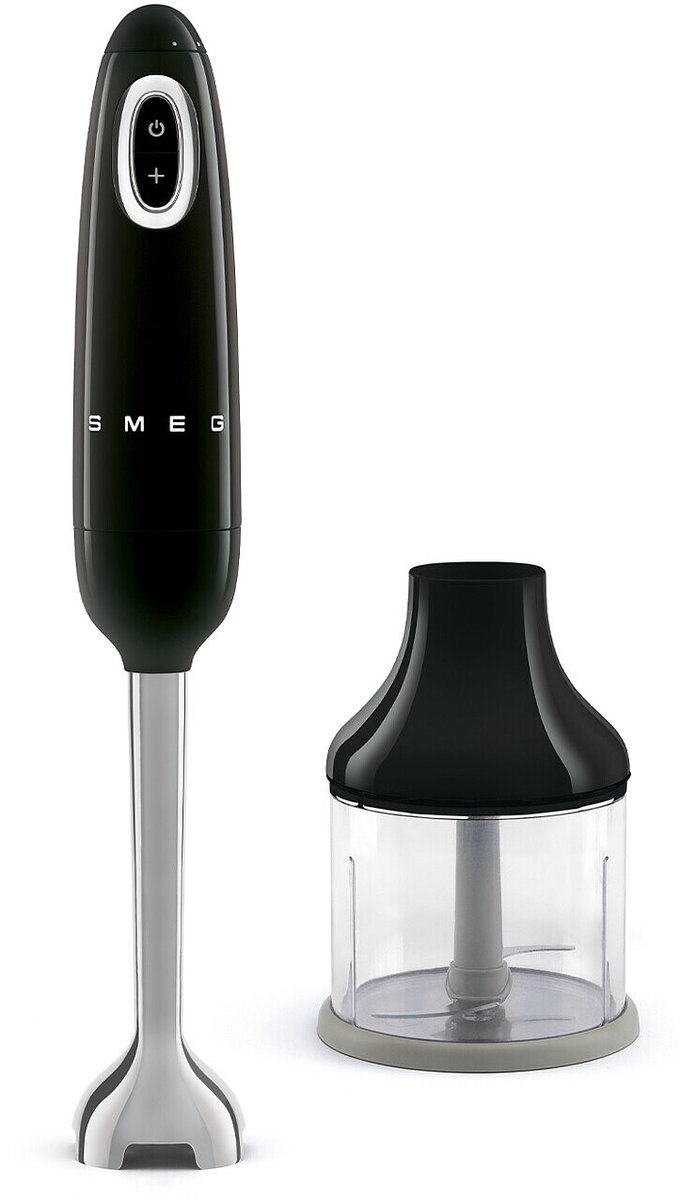 SMEG HBF00BLEU Staafmixer met Hakmolen - 700W - Variabele Snelheid + Turbo - Zwart