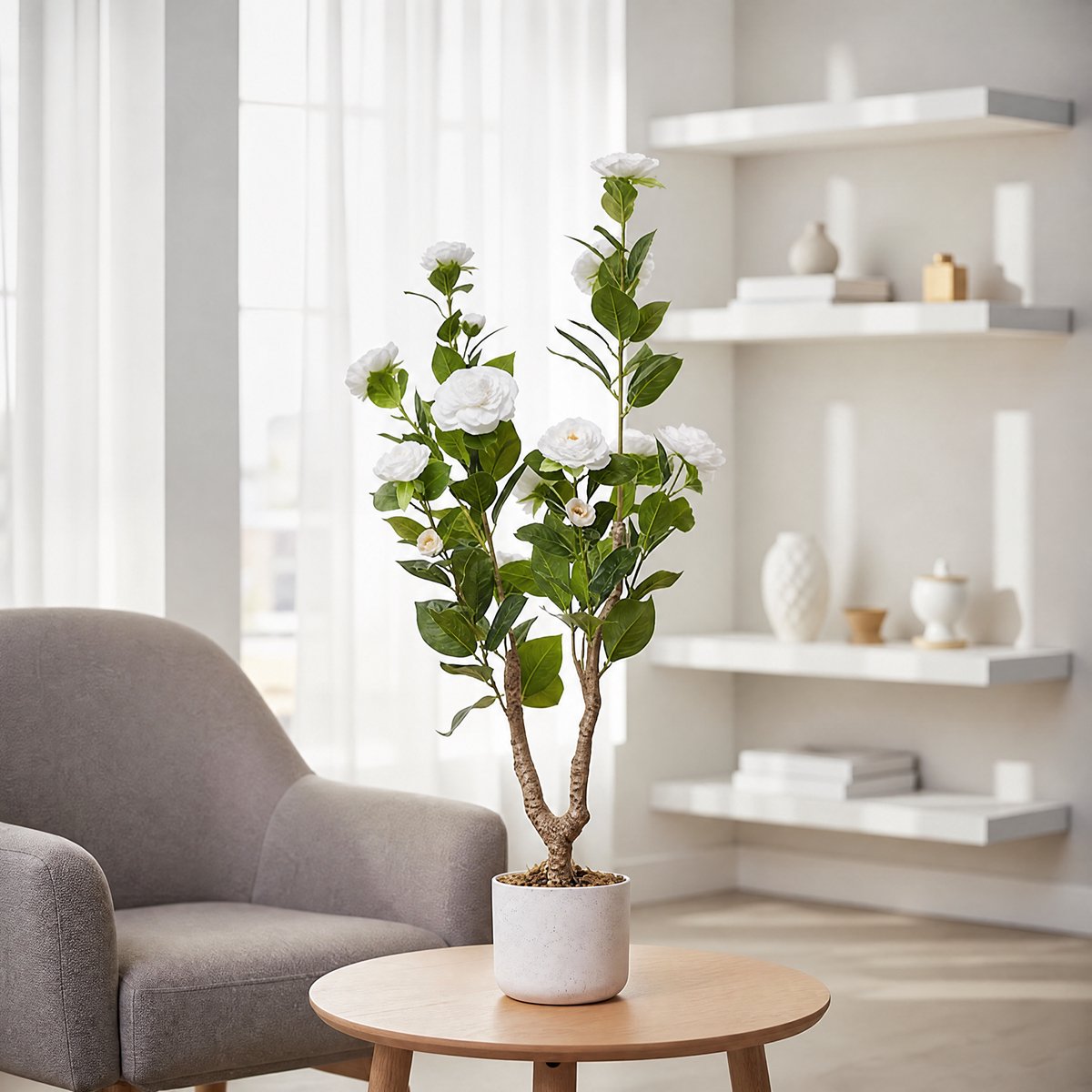 Danky - Witte Camellia Boomset 2 stuks - Kleurvast - Veelzijdige decoratie