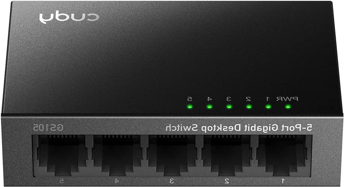 Gigabit Ethernet Switch - Netwerk Hub - Netwerk Uitbreiden - 5 Poorten Plug and Play - 1000 Mbps - Metaal