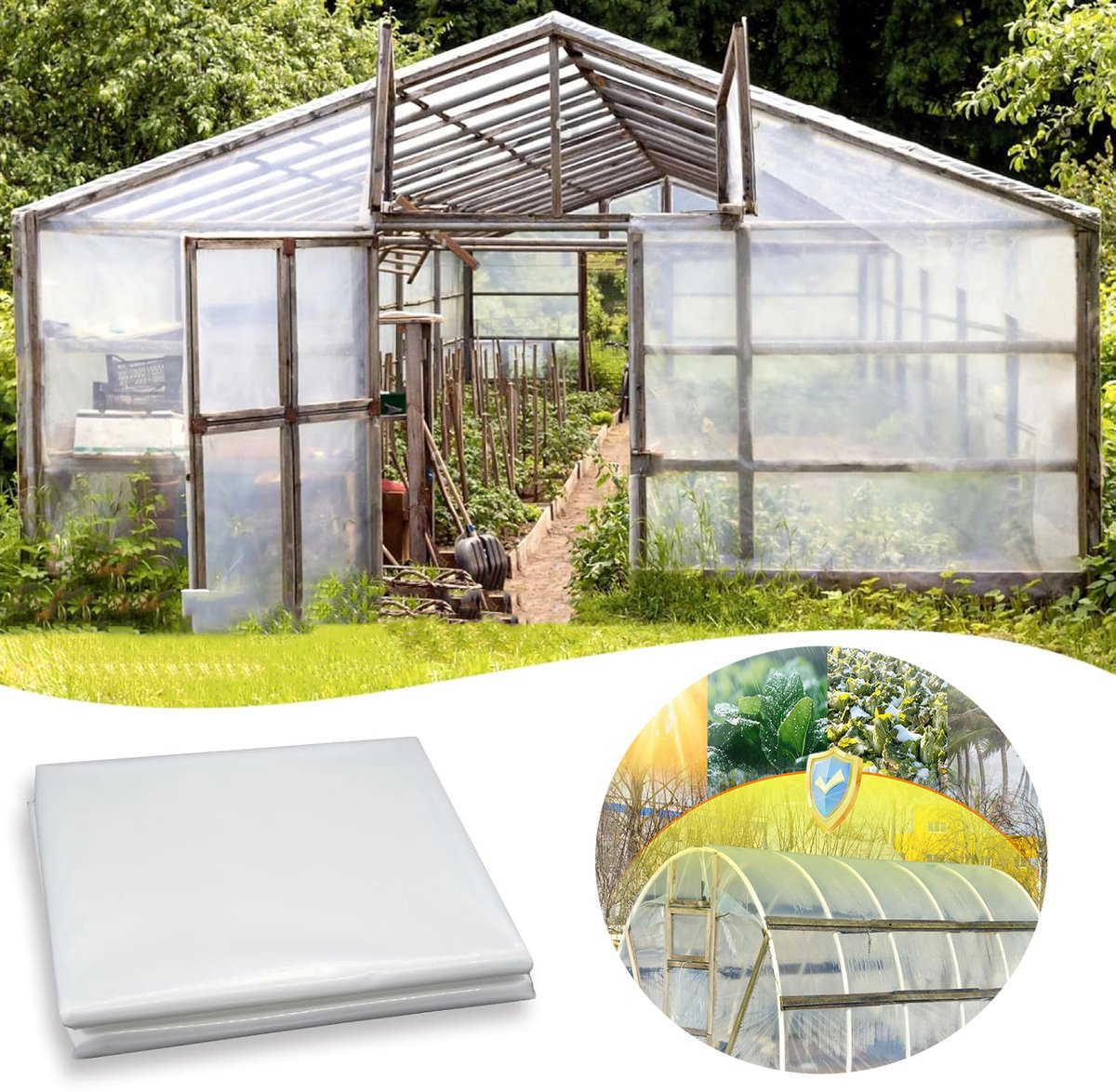 2x10m Polyethyleenfolie, Plastic Stofhoezen, Waterdichte en Stofwerende Folie, Kasfilm