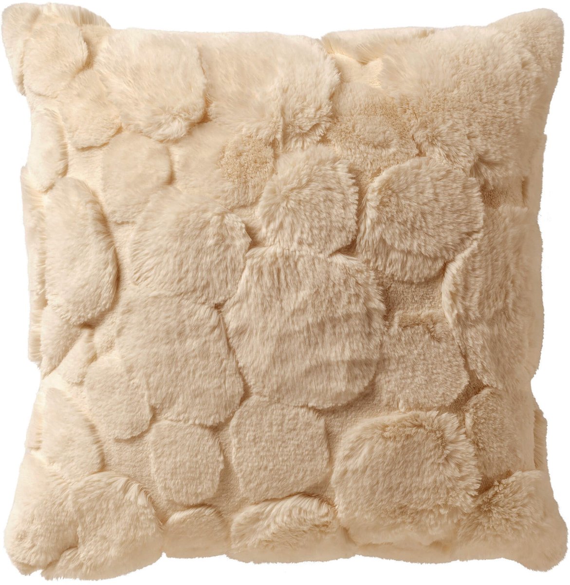 Dutch Decor POM - kussenhoes 45x45 cm - bontlook - organisch patroon - Summer Sand - beige - met rits - zonder binnenkussen