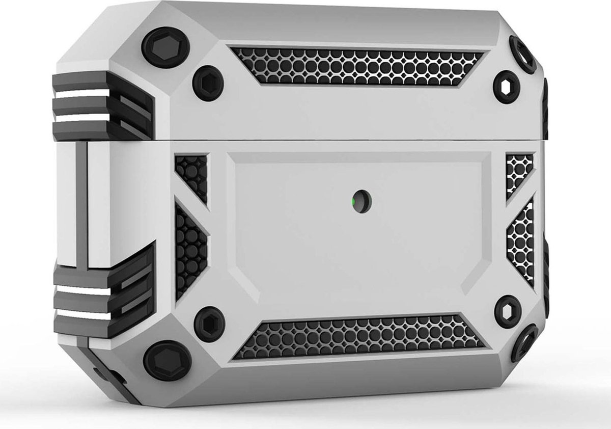 Mobigear Hoesje geschikt voor Apple AirPods Pro 1 Shockproof Hardcase Hoesje | Mobigear Armor - Zilver