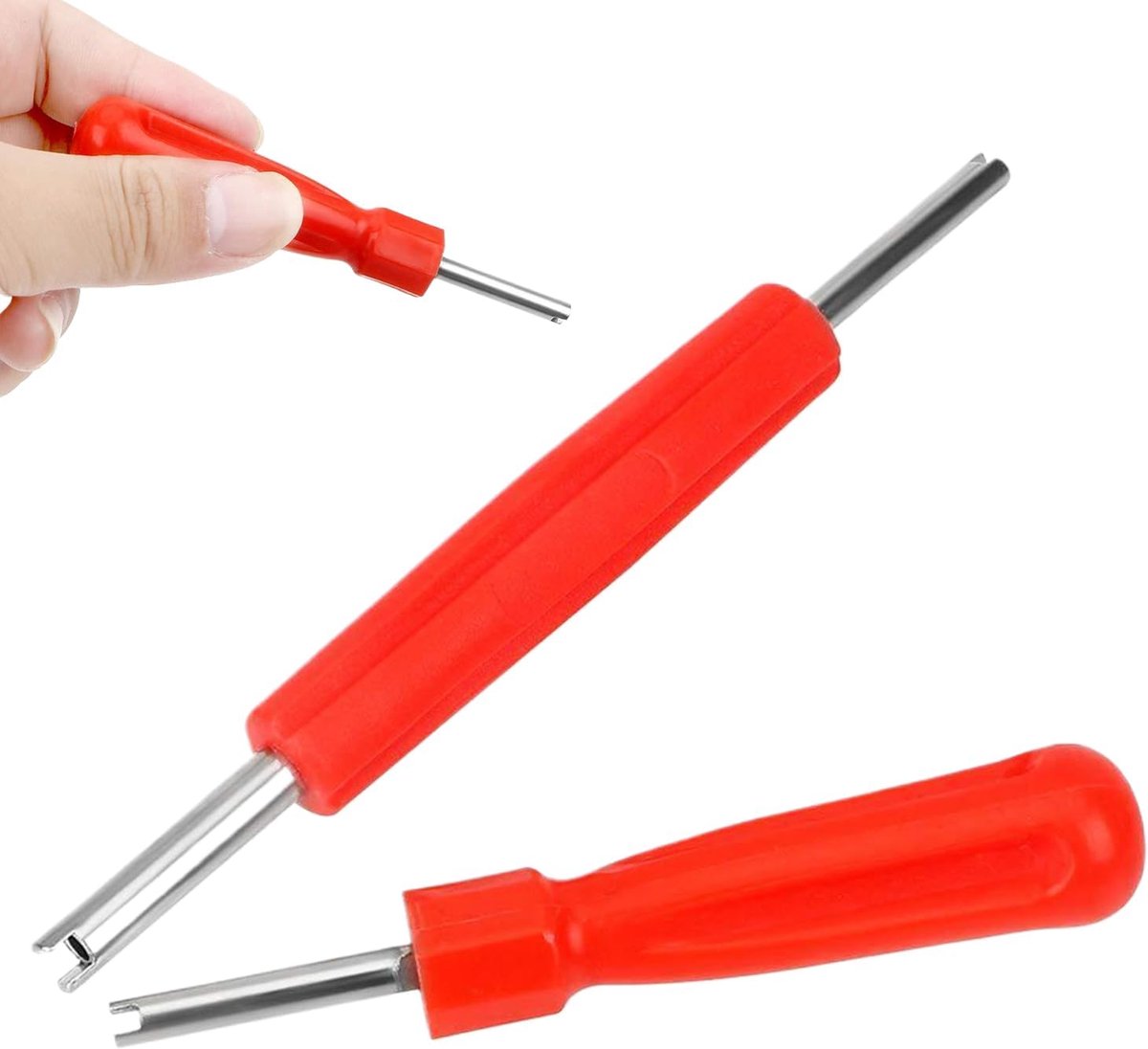 Ventieluitdraaier, 2-zijdig ventieluitdraaier inzet, kerngereedschap, bandenventielverwijderaar, ventiel, reparatie, voor fiets, auto, motorfiets, vrachtwagen, reparatiegereedschap