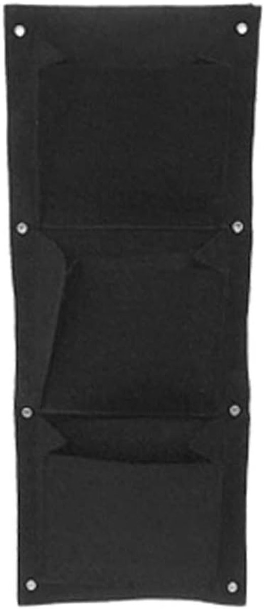2 stuks Groene tuin verticale planter Multi Pocket muurbeugel Living Growing Bag vilt kruidenpot binnen en buiten - 3 zakken (22 x 60 H)