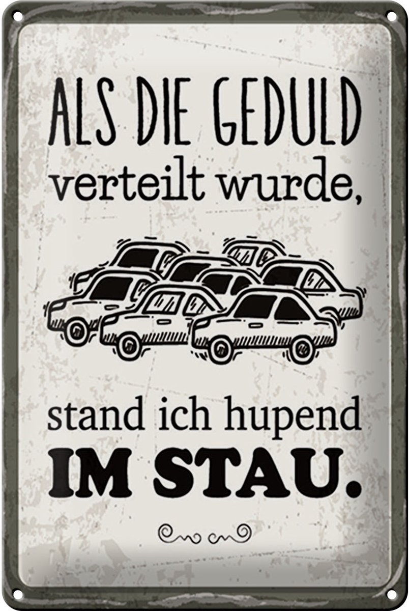 Blechschild Spruch 20x30 cm Geduld im Stau Schild