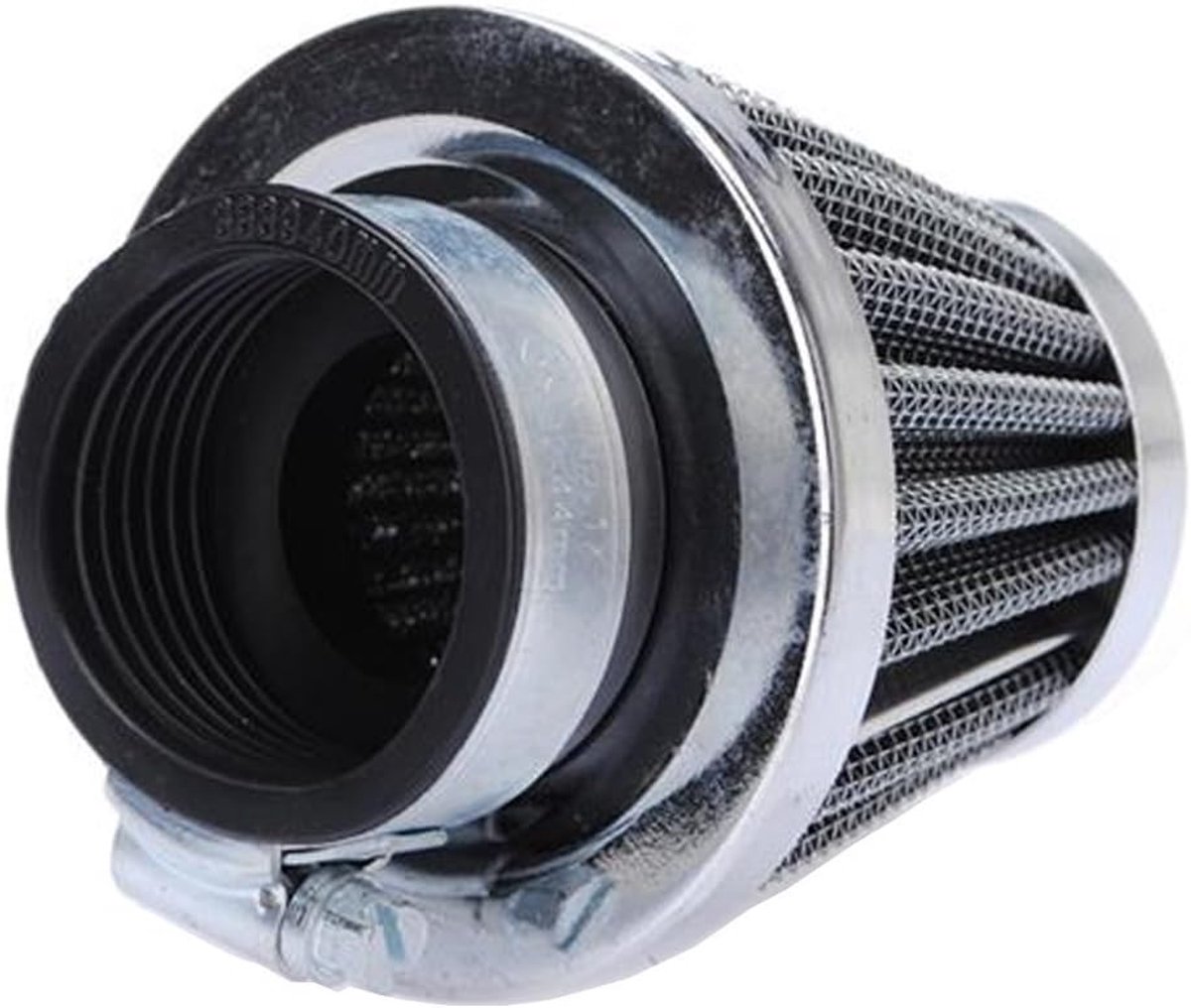 Support Universeel 46mm Auto Luchtfilter Sportluchtfilter Luchtinlaatfilter Luchtkoeling Motorfietsen Machtsfilter Cone Koud Turbo Ontluchting Scooter Zilver