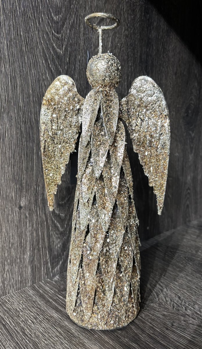 Colmore Engel Gloria Goud 34 cm - Decoratieve Engel - Kerstdecoratie - Staand Beeld - Metaal - Woonaccessoire