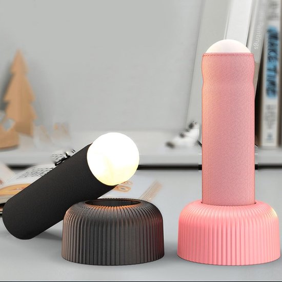 Creatief, handgetrokken, grappig nachtlampje - USB oplaadbaar - Sfeerverlichting naast het bed - Slaaplampje - Leuk bureauornament - Verjaardagscadeau - 1200mAh - Roze — afbeelding 2