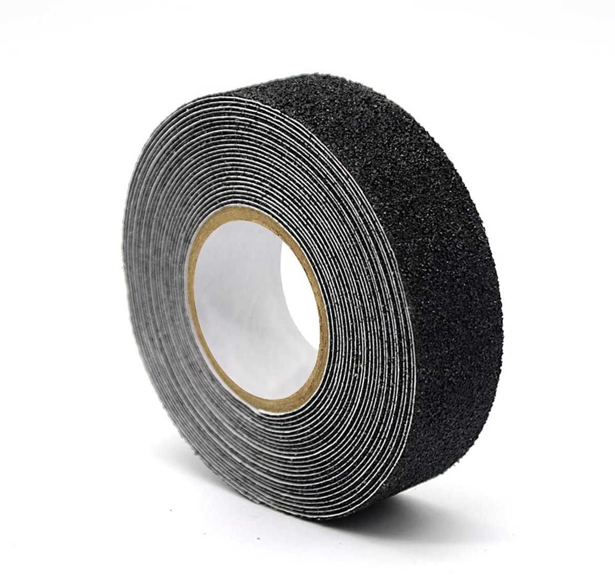 Tape, hoge tractie sterke grip schuurmiddel, antislip strip, veiligheidspoor tape voor trappen, treden, opritten binnen of buiten, zwart (25 mm breedte x 5 m lang)