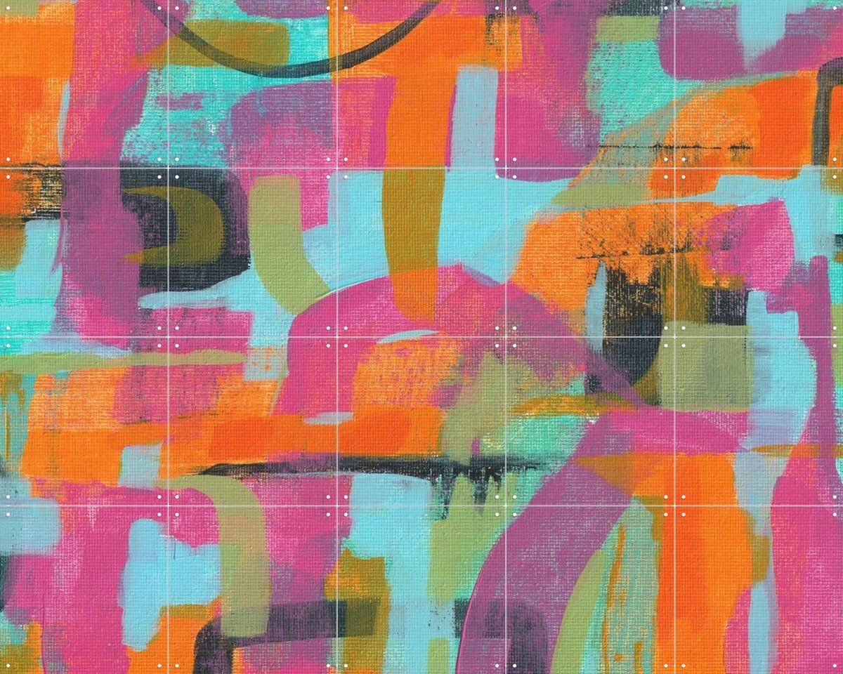 IXXI Los Angeles, Studio Maren - 100 x 80 cm - Gratis ophangtool - Grote wanddecoratie en posters - Abstract, Modern, Speels, Kleurrijk, Kwaststreken