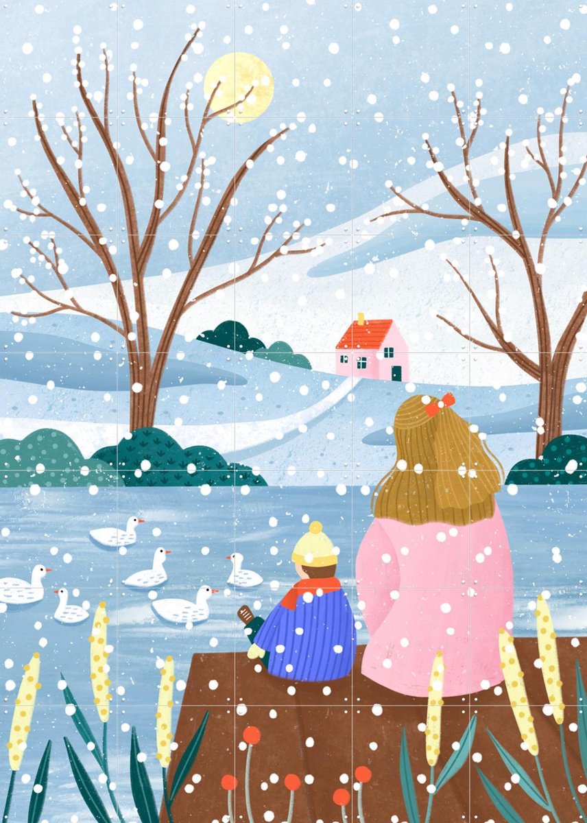 IXXI Winter's Tranquility, Bea Müller & Various - 100 x 140 cm - Gratis ophangtool - Grote wanddecoratie en posters - Illustraties, Speels