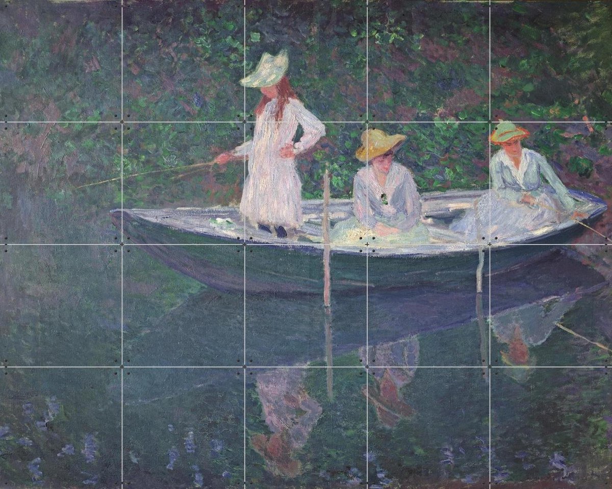 IXXI The Boat at Giverny, Claude Monet & Bridgeman Images - 100 x 80 cm - Gratis ophangtool - Grote wanddecoratie en posters - Impressionisme