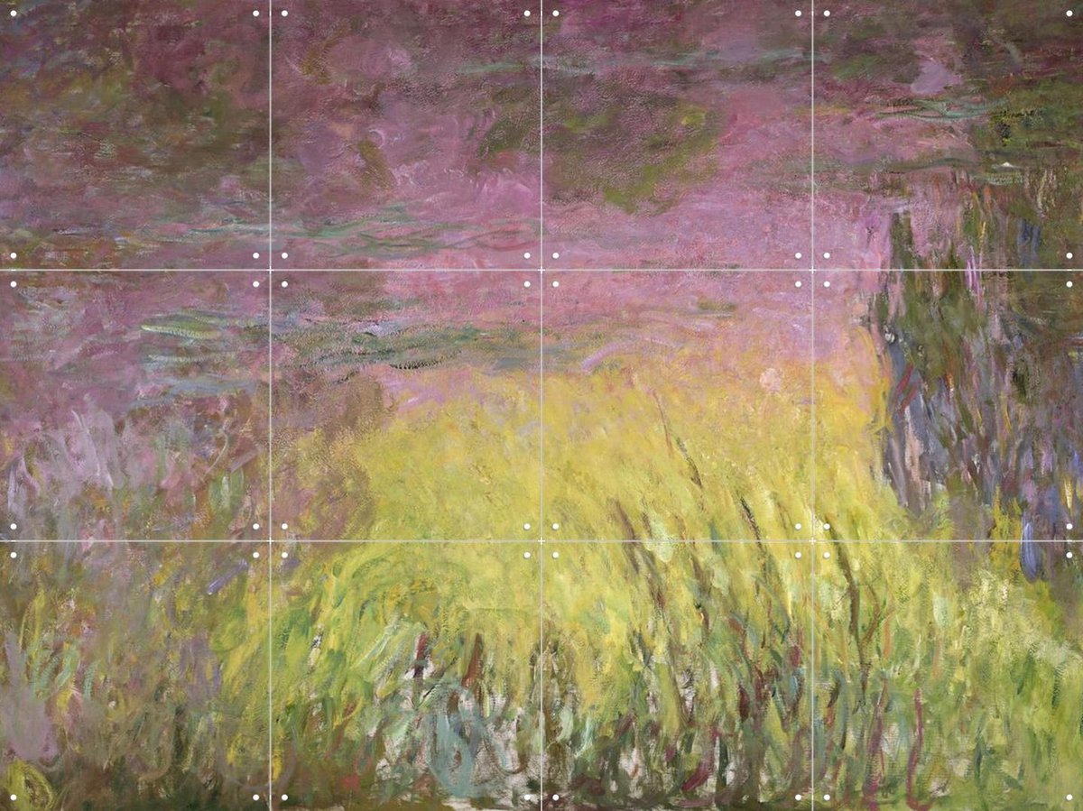 IXXI Waterlilies: Sunset - Detail, Claude Monet & Bridgeman Images - 80 x 60 cm - Gratis ophangtool - Grote wanddecoratie en posters - Olieverf