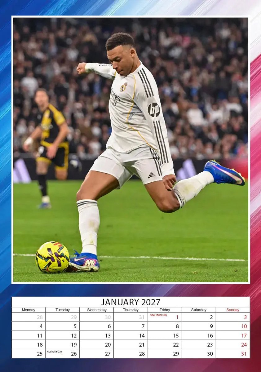 Mbappe Kalender 2027 A3