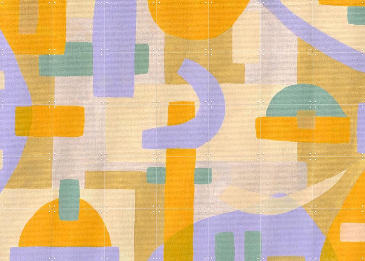 IXXI Provence, Studio Maren - 140 x 100 cm - Gratis ophangtool - Grote wanddecoratie en posters - Abstract, Speels, Kleurrijk, Retro, Trap, Woonkamer
