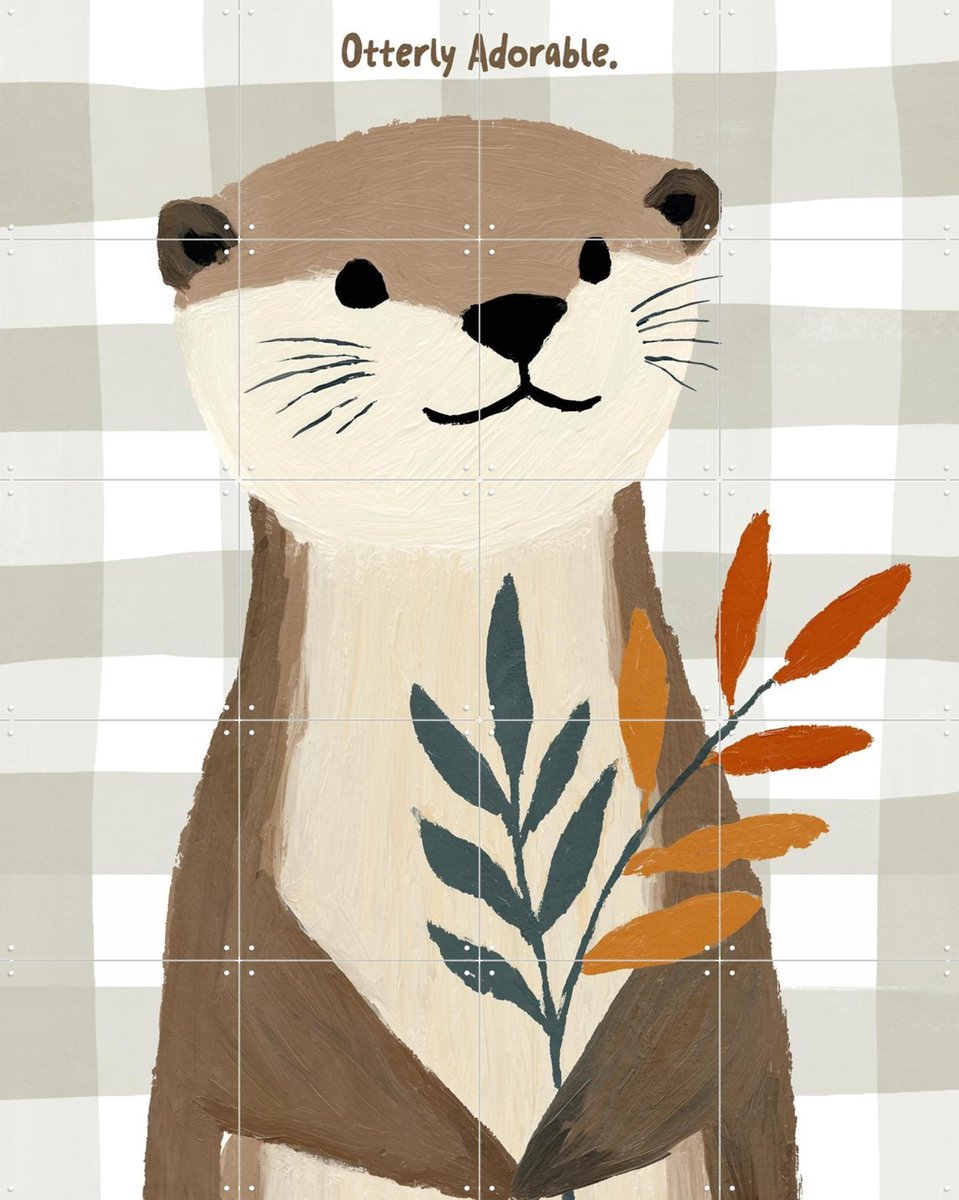 IXXI Otterly Adorable, Treechild & Various - 80 x 100 cm - Gratis ophangtool - Grote wanddecoratie en posters - Illustraties, Kleurrijk, Modern