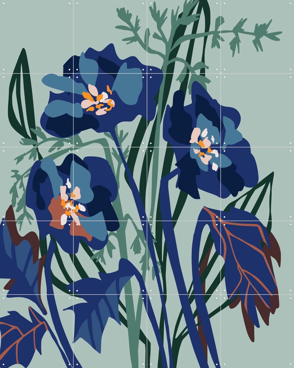 IXXI Wild Flowers Light, Annick & Various - 80 x 100 cm - Gratis ophangtool - Grote wanddecoratie en posters - Illustraties, Kleurrijk, Abstract
