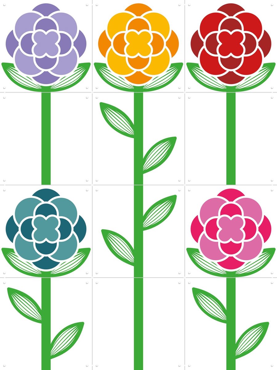IXXI Blooms Collagebox, Markus Laible - 60 x 80 cm - Gratis ophangtool - Grote wanddecoratie en posters - Minimalisme, Modern, Geometrische Kunst