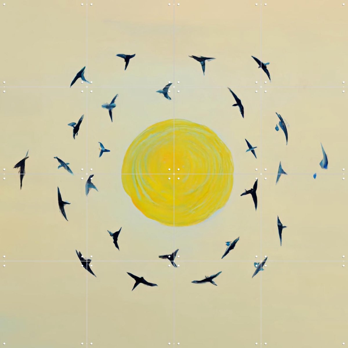 IXXI Fly Away With Me, Interiorisla - 80 x 80 cm - Gratis ophangtool - Grote wanddecoratie en posters - Kwaststreken, Abstract, Strandhuis, Woonkamer