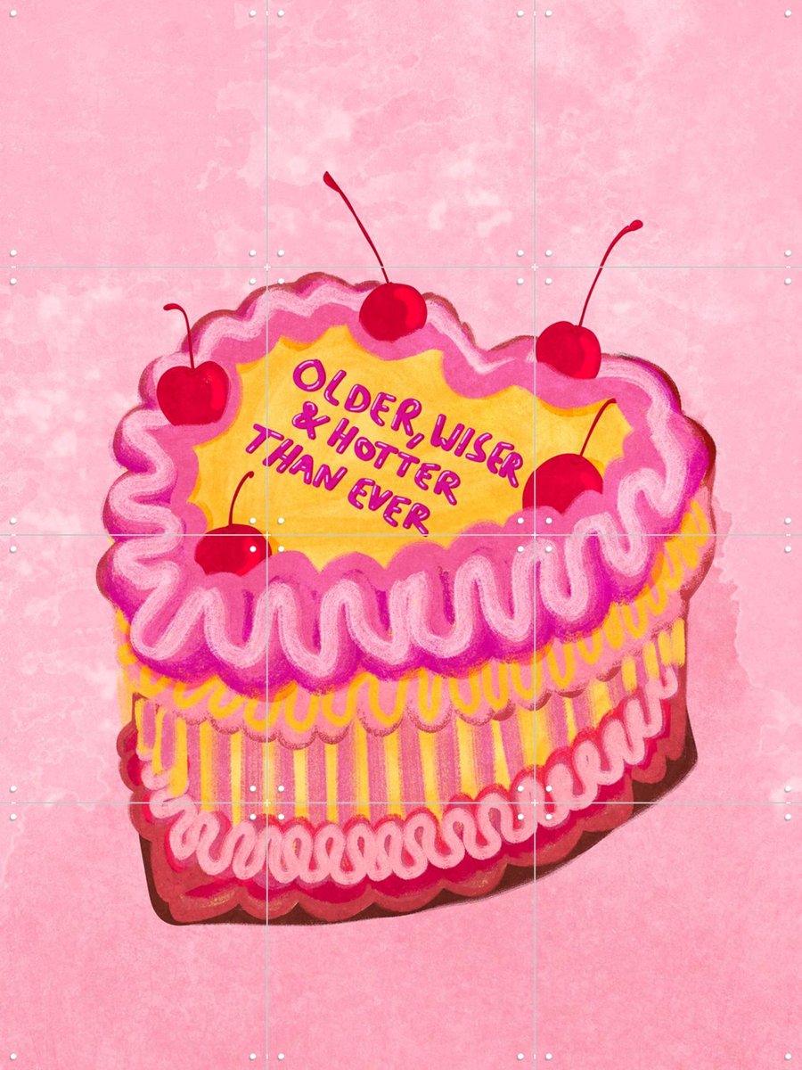 IXXI Cream Cake Older,wiser,hotter, Raissa Oltmanns - 60 x 80 cm - Gratis ophangtool - Grote wanddecoratie en posters - Typografie, Vintage
