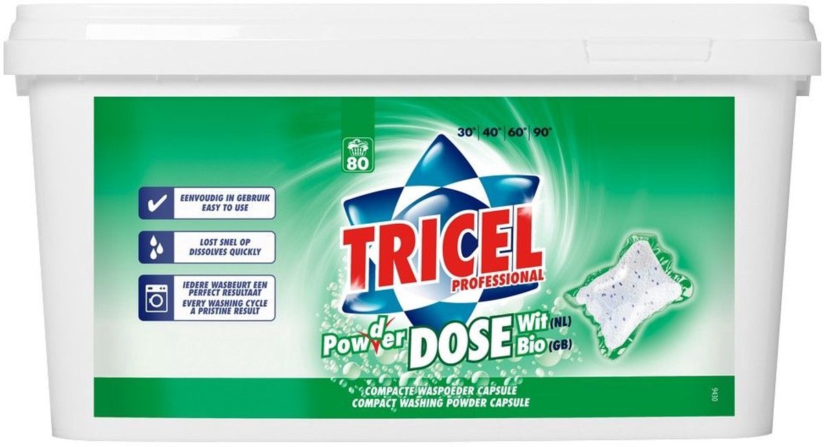 Tricel Prof Powder Dose Wit Waspoeder – 100 x 13 gram
