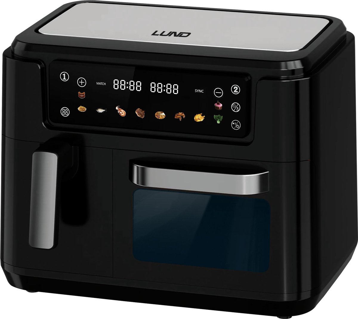 Dubbele Heteluchtfriteuse / Airfryer – 2400W – Dual Zone 11 Liter (3,5L + 7,5L) – Digitaal LCD Display – Anti-Aanbak – Vaatwasserbestendig