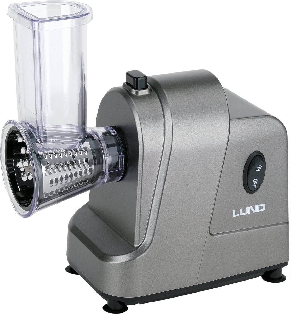 Elektrische Groentesnijder & Rasp – 250W – Ultra-Lichtgewicht (1.2 kg) – Inclusief 5 RVS Snijtrommels – Voor Schijfjes & Snippers