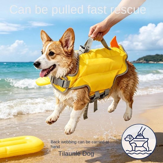 Reddingsvest voor honden - Drijfvermogen zwempak voor honden - Verstelbaar - Zwemhulpmiddel voor honden - Geschikt om te zwemmen en te spelen in zwembaden, meren, rivieren en andere wateren - Maat S — afbeelding 4