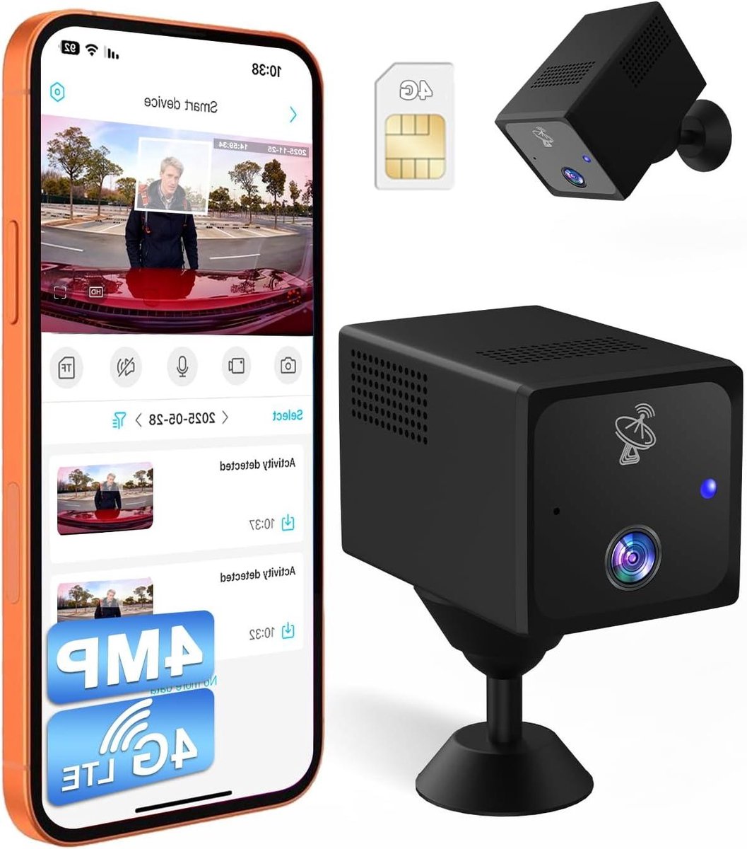 Beveiligingscamera - 4G Camera - Overal Monitoren - Radar Bewegingsdetectie - 4MP Resolutie - Zwart