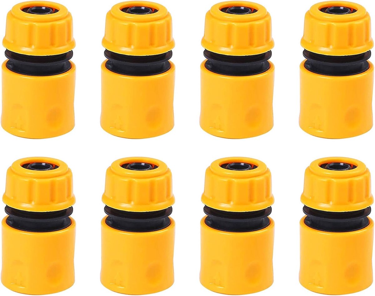 Set van 8 slangkoppelingen, 1/2 inch, kunststof slangverbinders, verlengstuk 1/2 inch, verbindingsstuk voor slang voor het verbinden van tuin en wasstraat