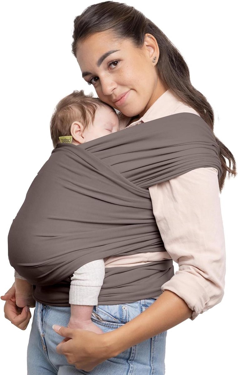 Draagdoek Baby - Draagband Draagzak - Baby Vervoeren - Rekbaar Katoen Elastane - Tot 15kg - Grijs