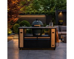 LUXE BUITENKEUKEN GRILLNEST - 4 LADES - INCL. MONOLITH KAMADO GRILL - W155 x D60 x H99 CM - STAINLESS STEEL - COMPLEET