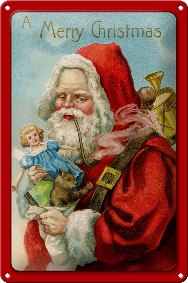 Blechschild Weihnachtsmanne Santa Fest 20x30cm