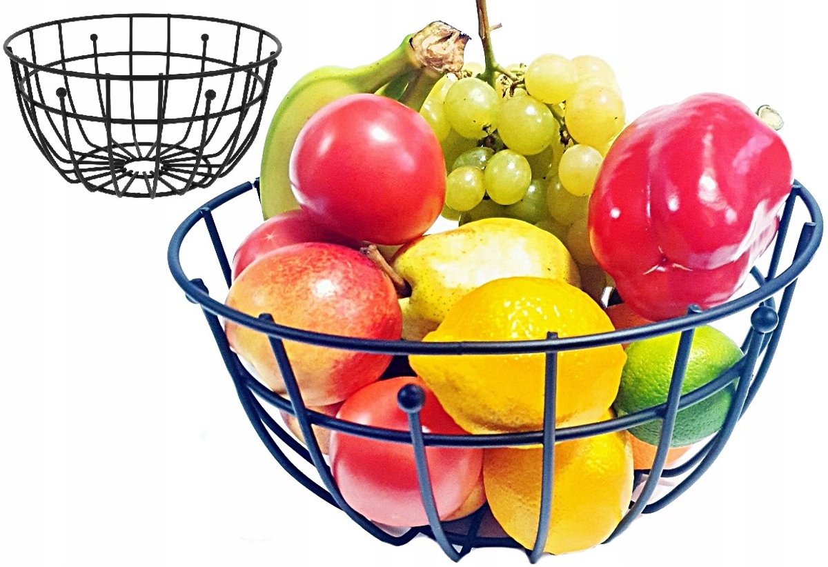 Brunbeste Metalen Fruit- en Groentemand, 24 cm, Koperkleurig