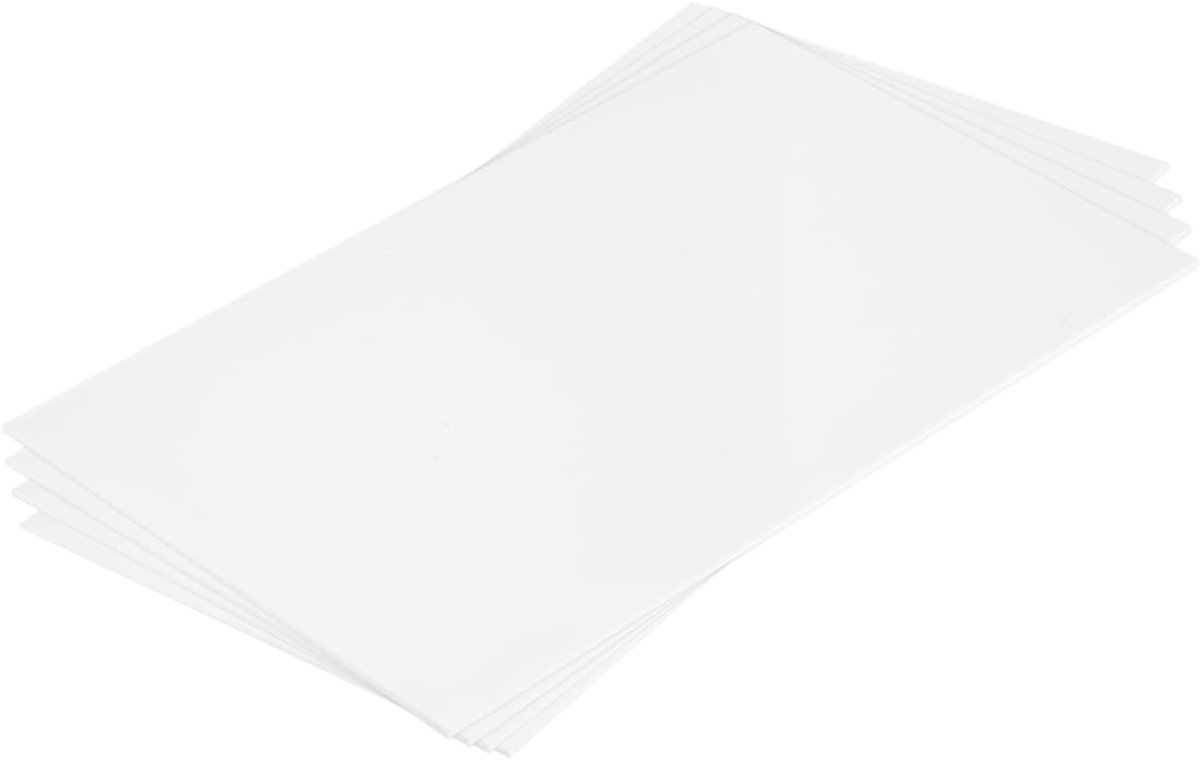 4 stuks ABS kunststofplaat, ABS plaat van 25x15cm en 1,5mm dik voor knutselen, modelbouw, auto reparatie, wit