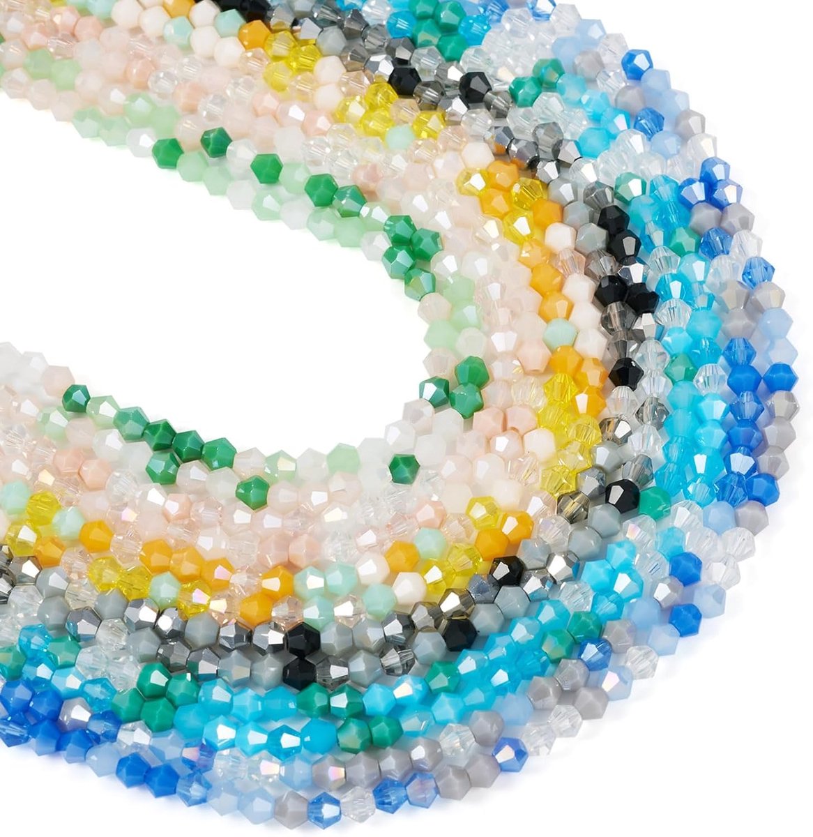 Kralen strengen 4mm mini kristal bicone kralen AB-kleur transparant ondoorzichtig voor het maken van armbanden en kettingen