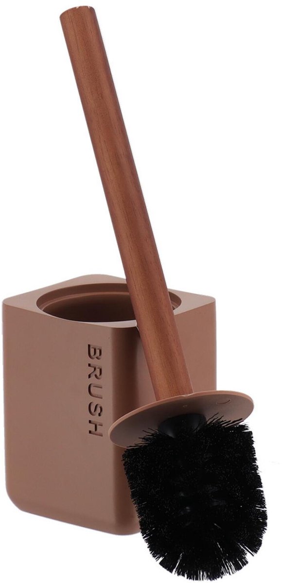 Tendance toiletborstel London - bruin - H38 x D10 cm - kunststof - wc borstel