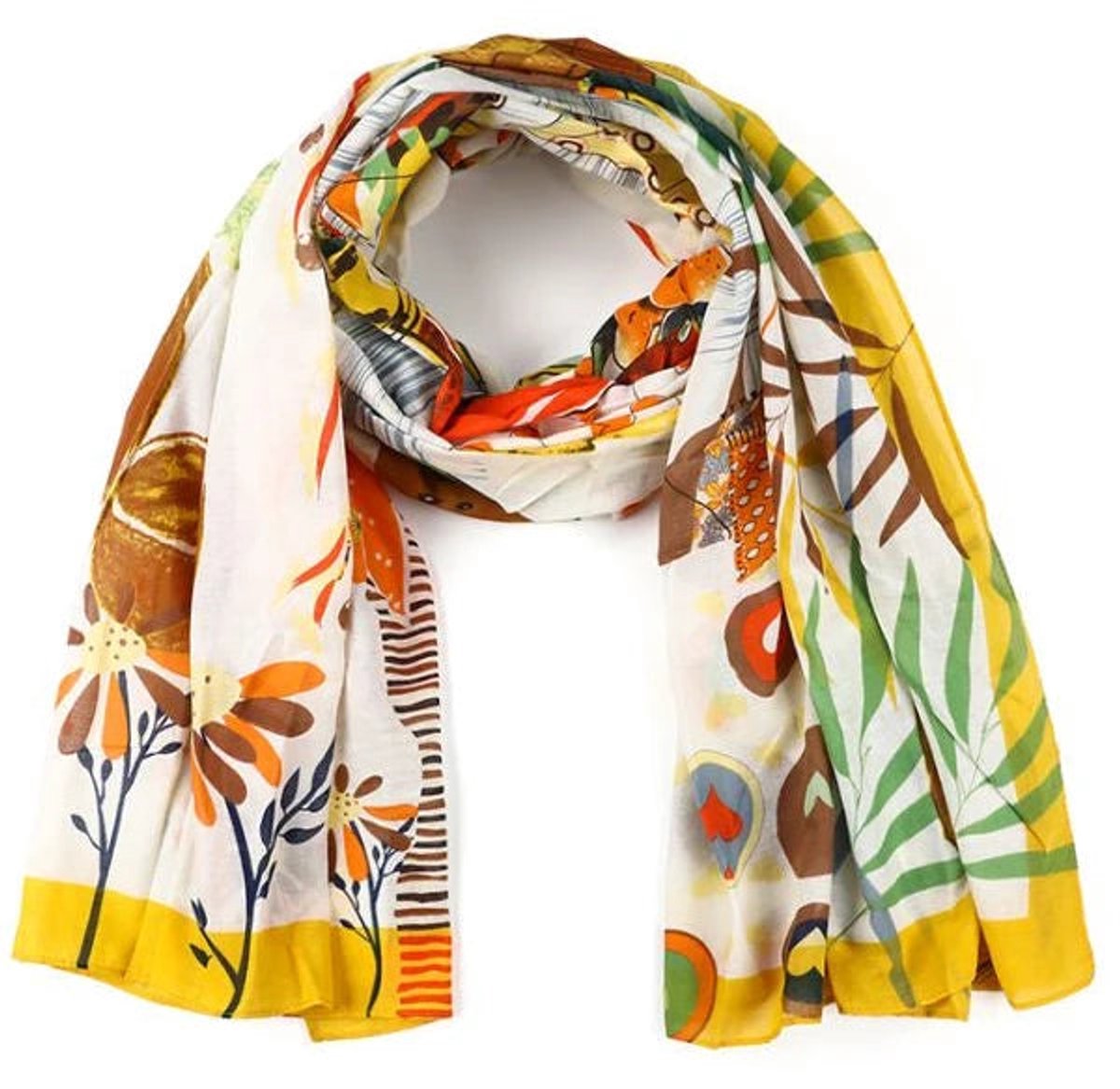 Sunset Fashion Sjaal Zomer oranje geel 190x100cm