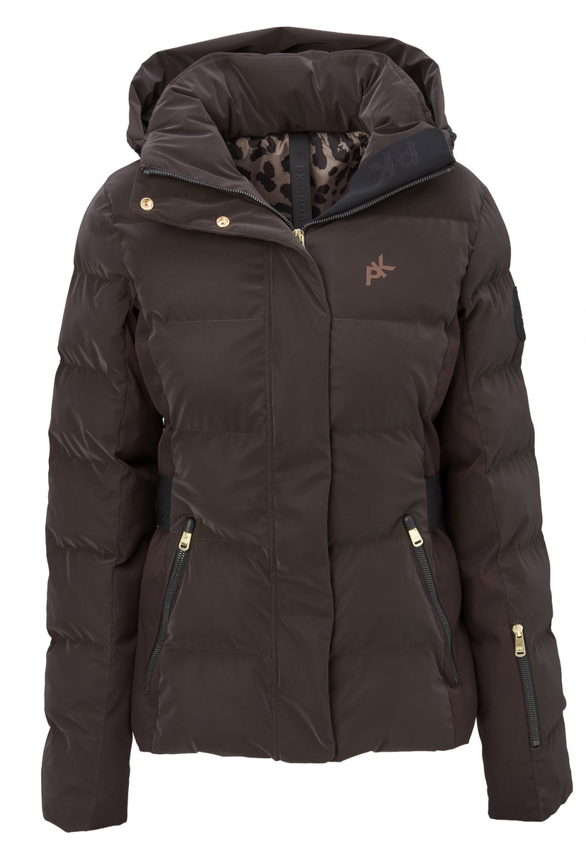 PK International - Salvina - Winterjas - Halflang - Waterdicht - Winddicht - Afneembare capuchon - Coffee - Donkerbruin - M/38