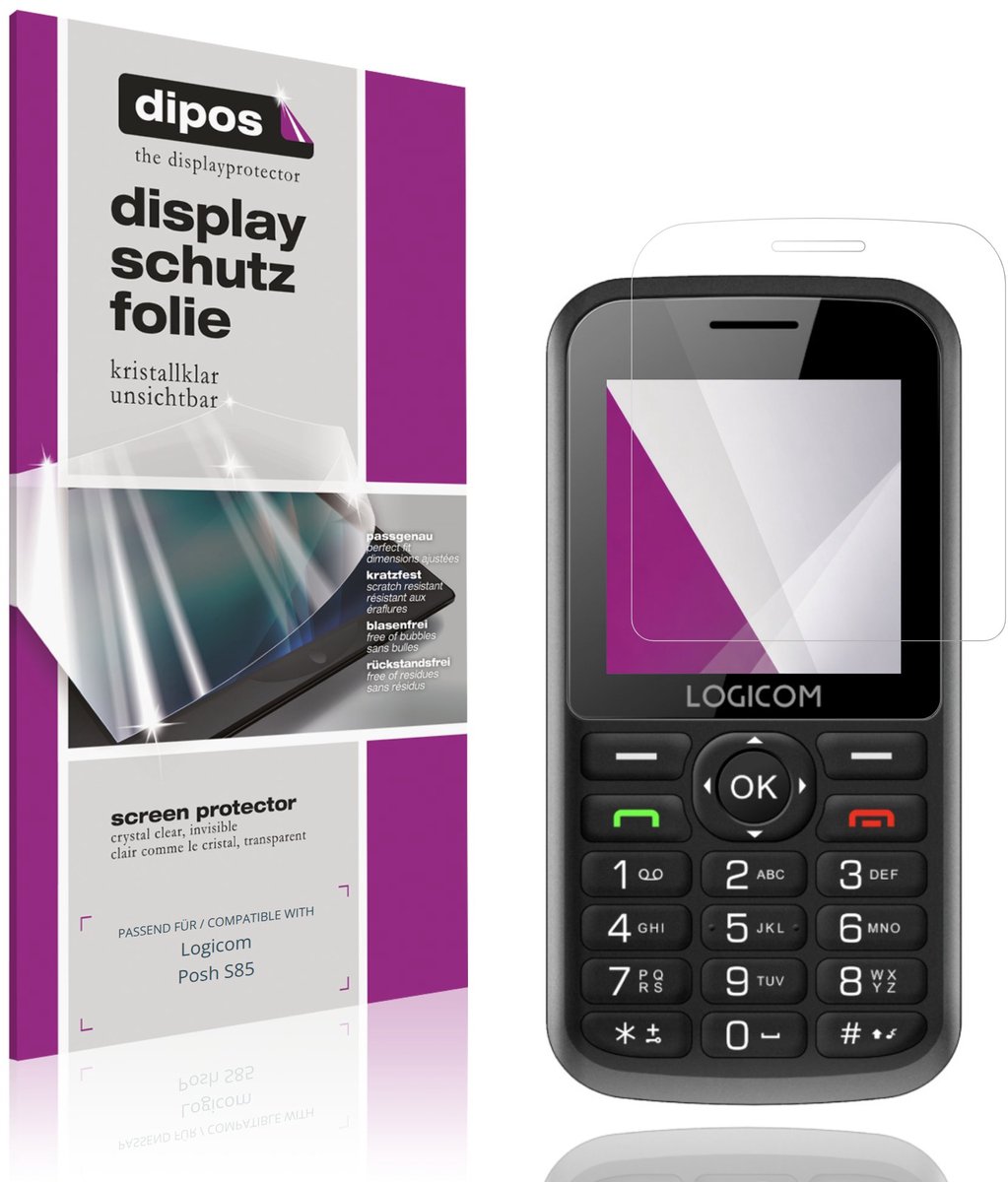 dipos – 4x Beschermfolie geschikt voor Logicom Posh S85 | Krasbestendige & heldere Screenprotector Ultra-Thin