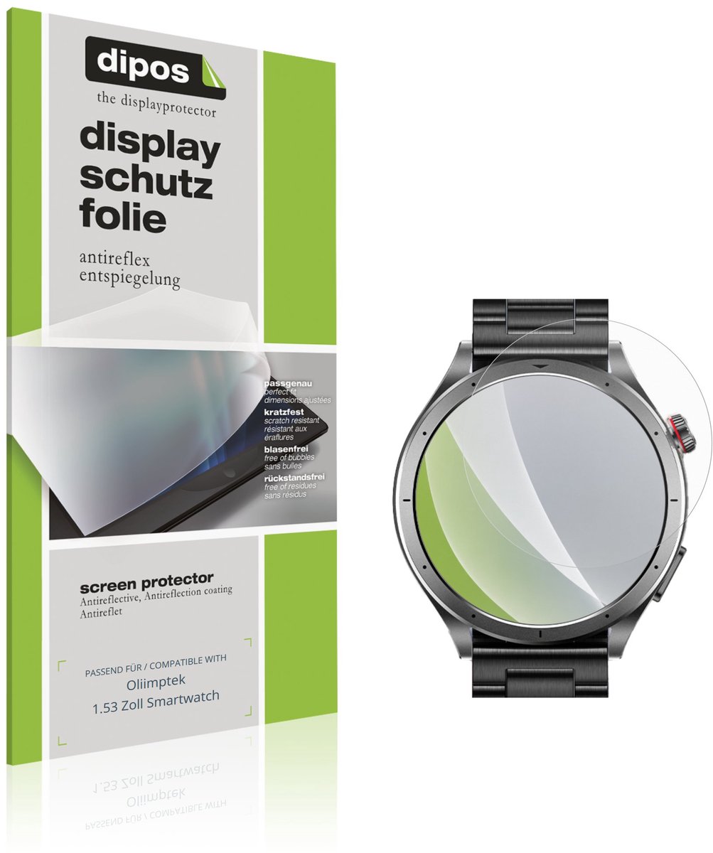 dipos – 6x Matte Beschermfolie geschikt voor Oliimptek 1.53 Inch Smartwatch | Krasbestendige & antireflecterende Screenprotector Ultra-Thin