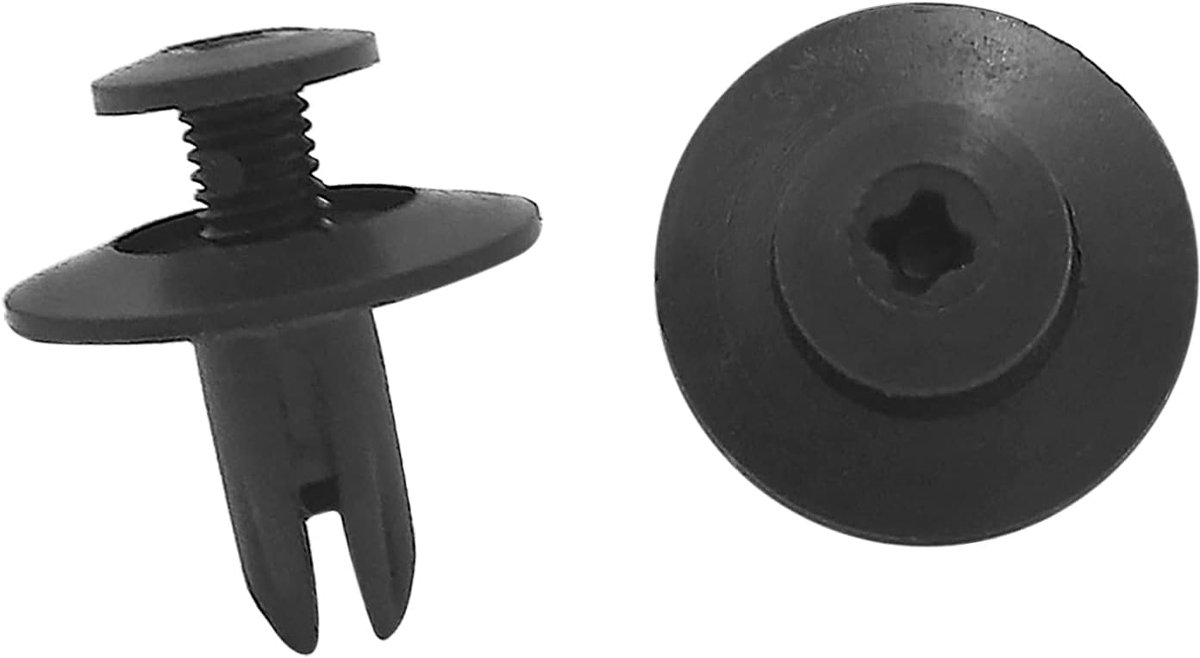 ABSOPRO Klinknagels Bevestigingsmiddel Fender Bumper Clip 6mm Plastic Zwart (Set van 20)
