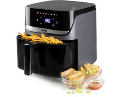 DOMO DO551FR Heteluchtfriteuse “DuoGrill” - Airfryer met Kijkvenster - Dual Heating - 8 Programma’s - 8 L - 2 kg Friet - Zwart
