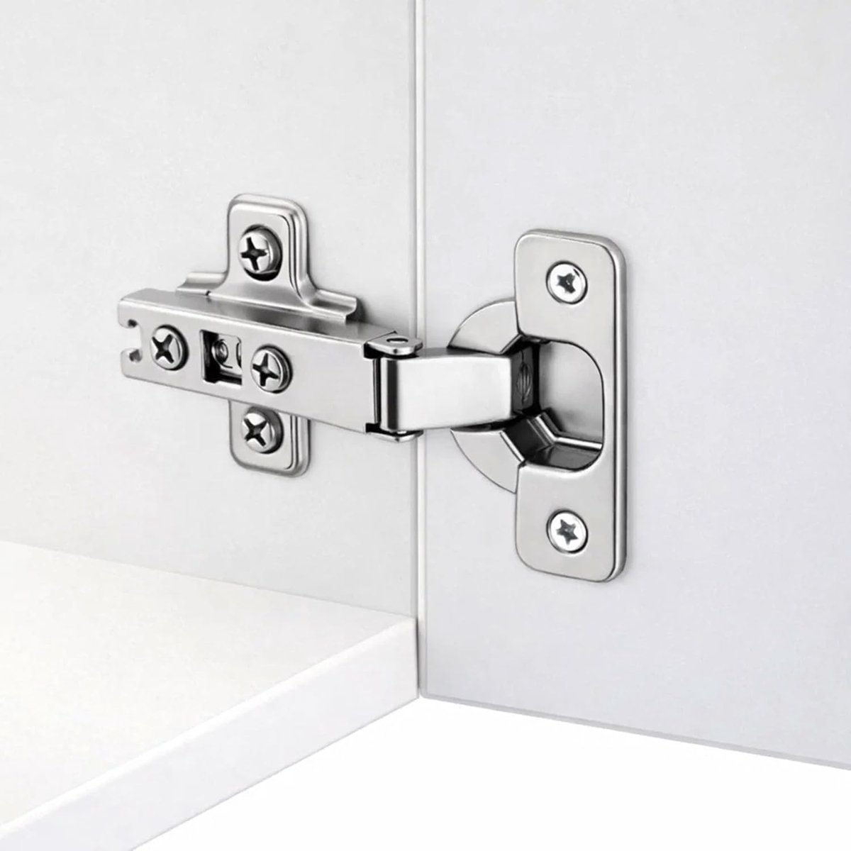 Scharnieren, potscharnieren 35 mm, 110° openingshoek, verchroomd, voor kastdeuren en keukenkasten, set van 2