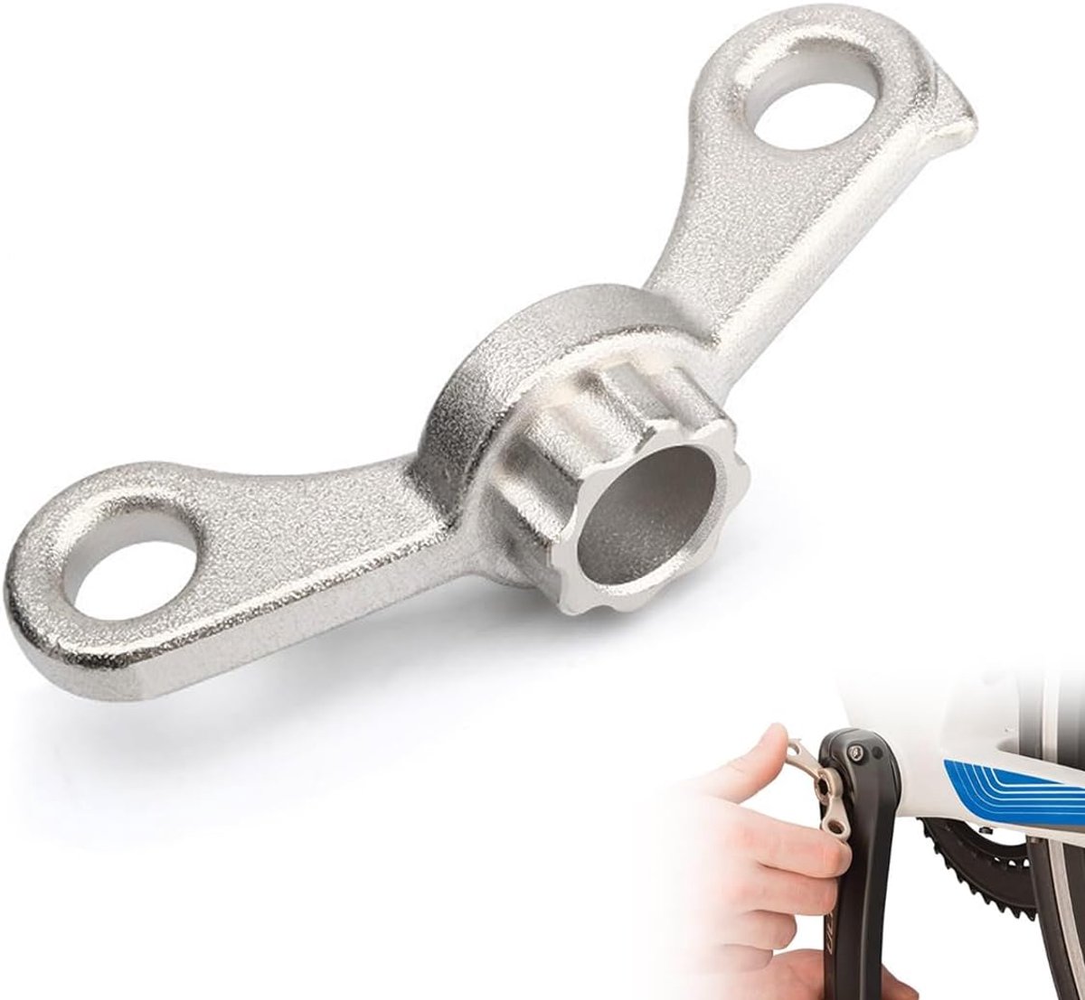 1 Stuk Fiets Kruk Trekker Gereedschap Zilver, Kruk Demontage Gereedschap voor Trapas Onderhoud, Fiets Reparatie Accessoires voor Mountainbike en Racefiets