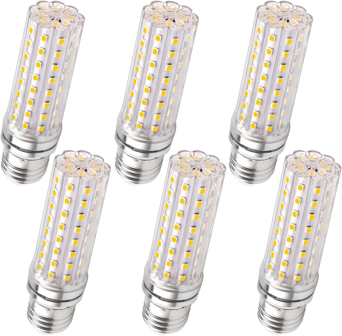 Led-maïskolf, E27, 12 W, 220-240 V, 1200 lm, warm wit, 3000 K, niet dimbaar, vervangt 100 W gloeilampen, E27 kleine Edison led-maïskolven voor tafellamp, wandlamp, kroonluchter, staande lamp, 6