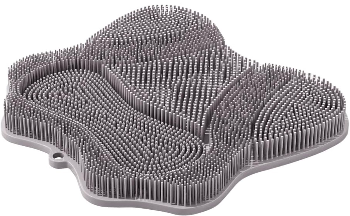 SnelShoppen - Voetenborsteldouche met Antislip Badmat voor Wandmontage, 30x28 cm, Voetwasmat met Antislip Zuignappen voor Voetverzorging, Ontspanning