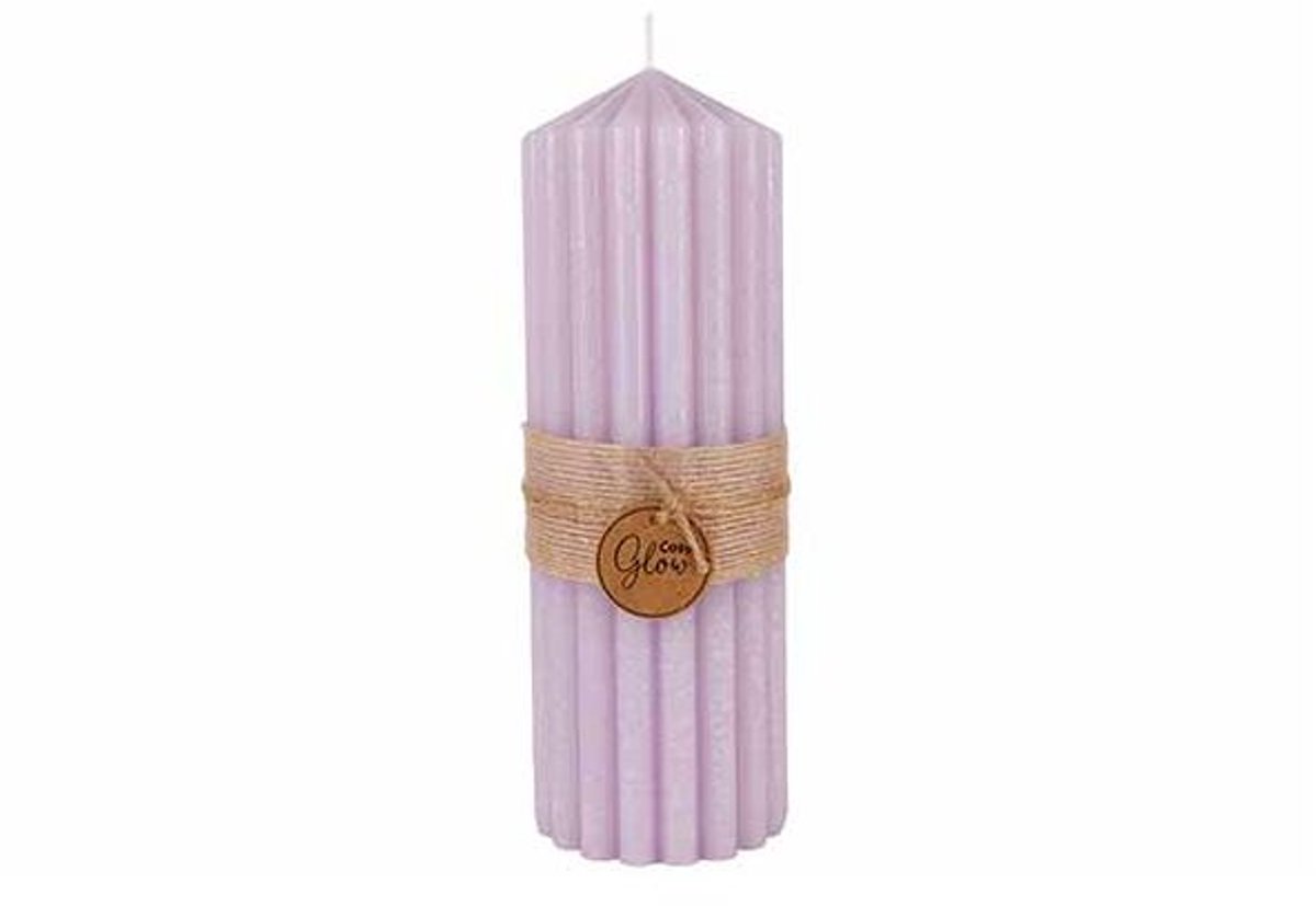 Kaars Ribble Lila 7x7xh20cm Langwerpig K Aars