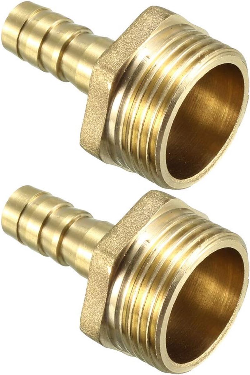 sourcing map 2 stuks. Messing tule slangaansluiting adapter 12mm x 3/4 PT stekker buitenbuis de